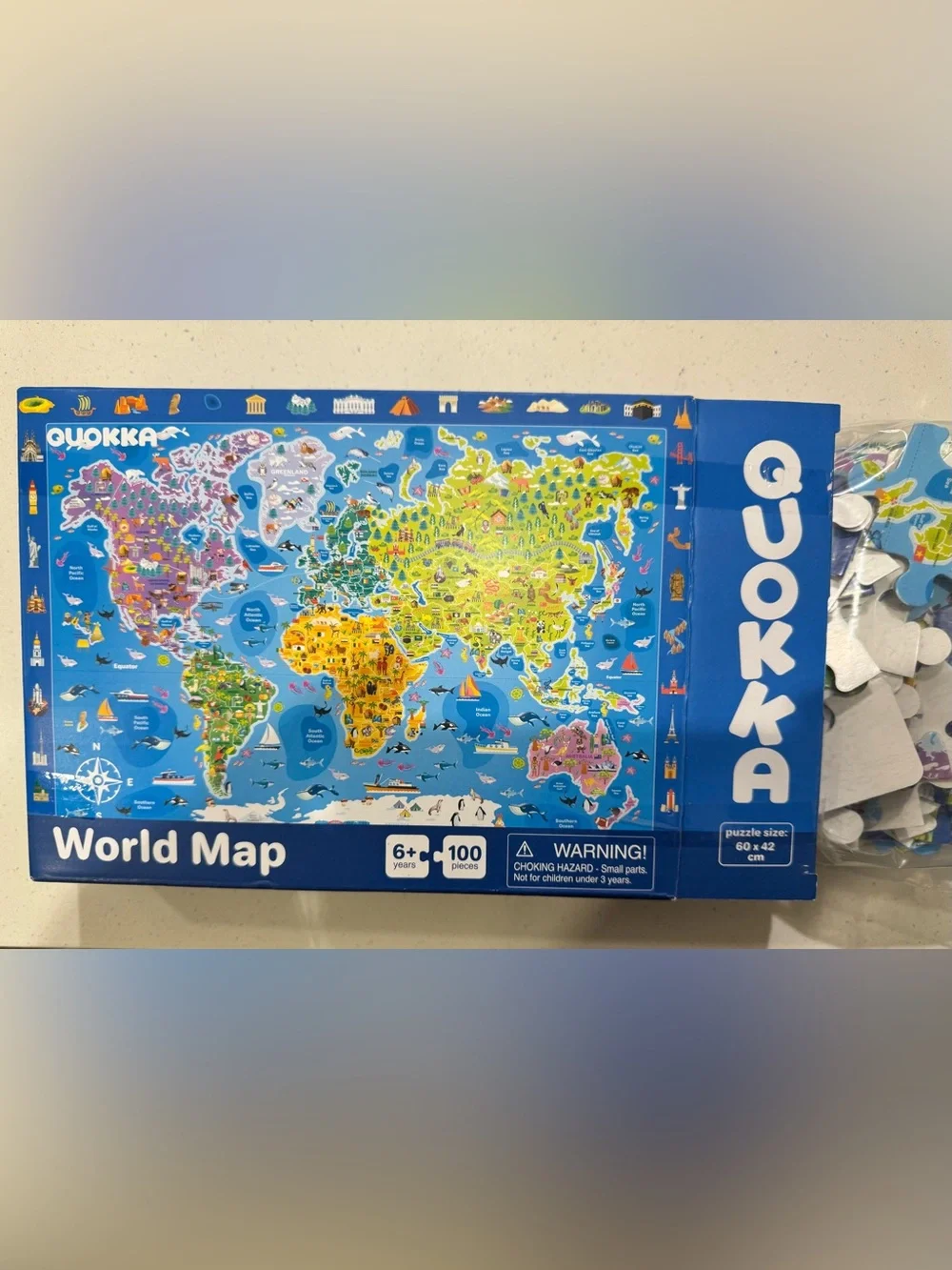 PRICE IS FIRM- Colorful Illustrated World Map Puzzle
